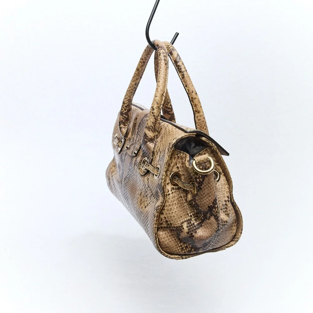 Jimmy Choo‎ Python Handbag Tan Snake Print Satchel